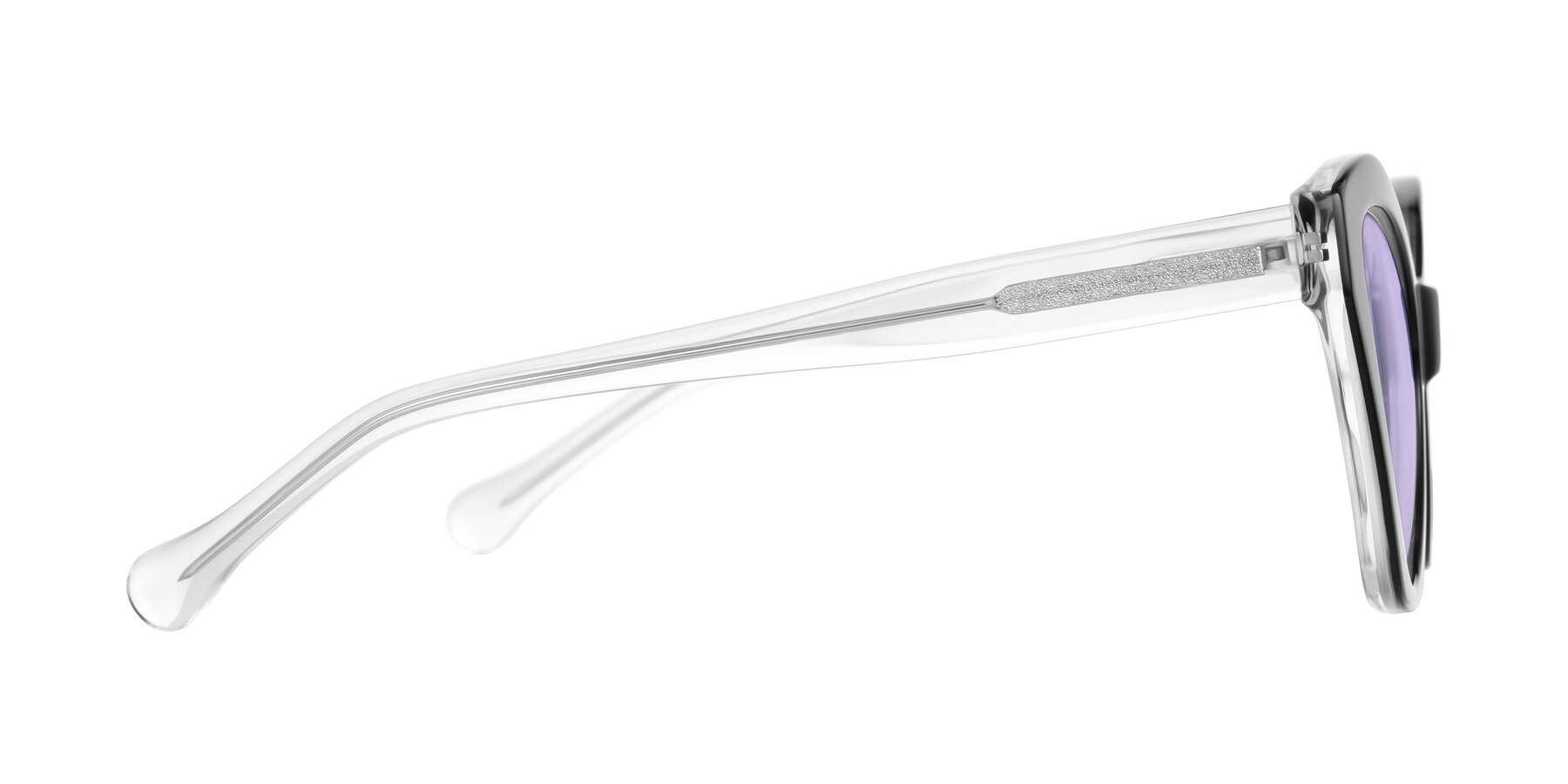 Side of Limerick in Black/Clear with Light Purple Tinted Lenses