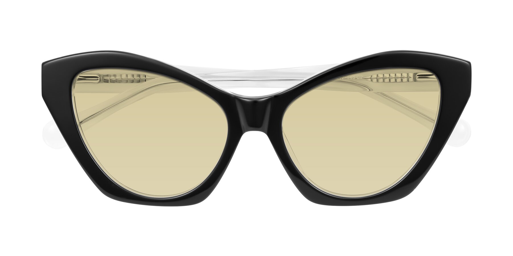 Folded Front of Limerick in Black/Clear with Light Champagne Tinted Lenses