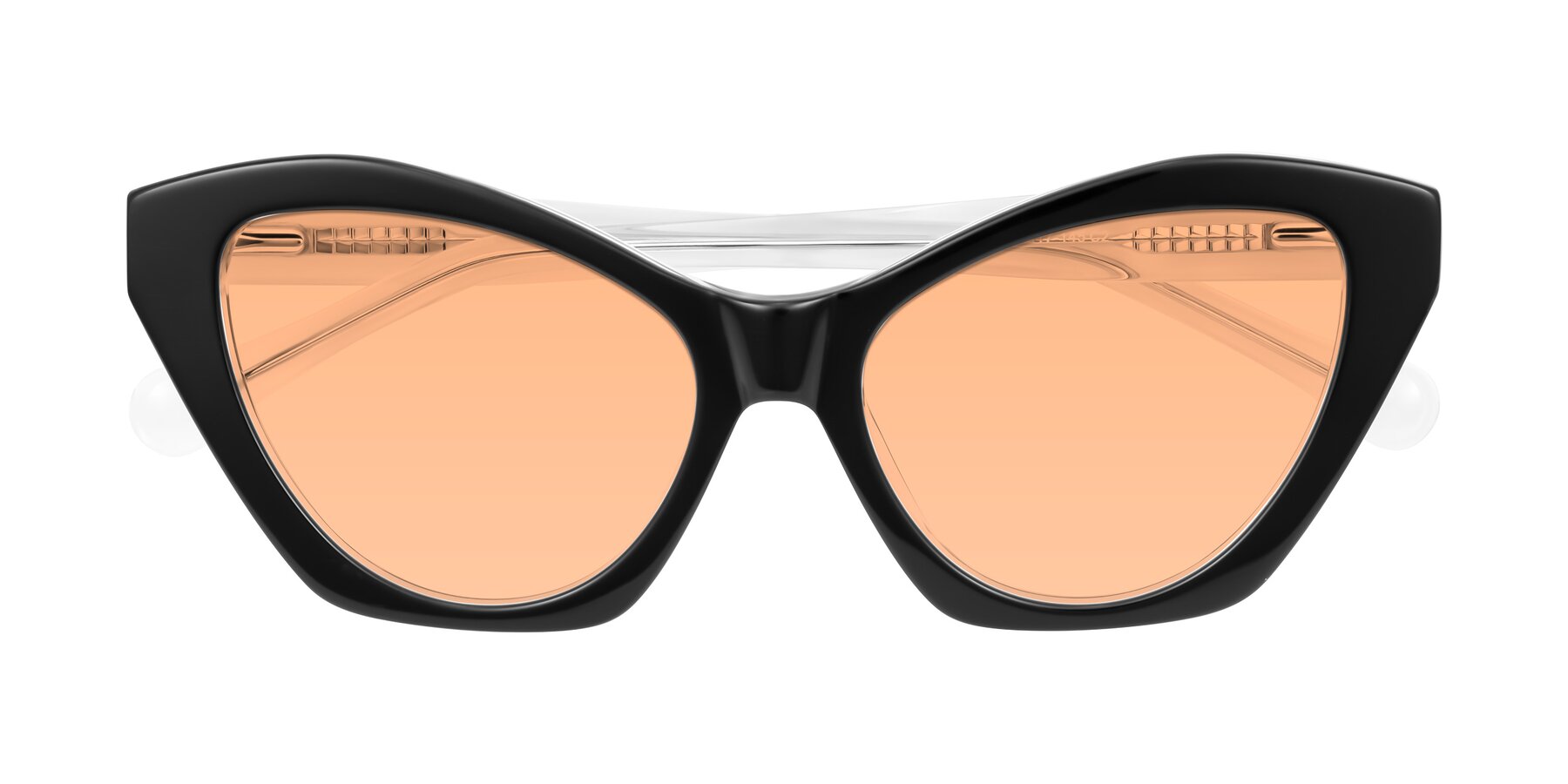 Folded Front of Limerick in Black/Clear with Light Orange Tinted Lenses