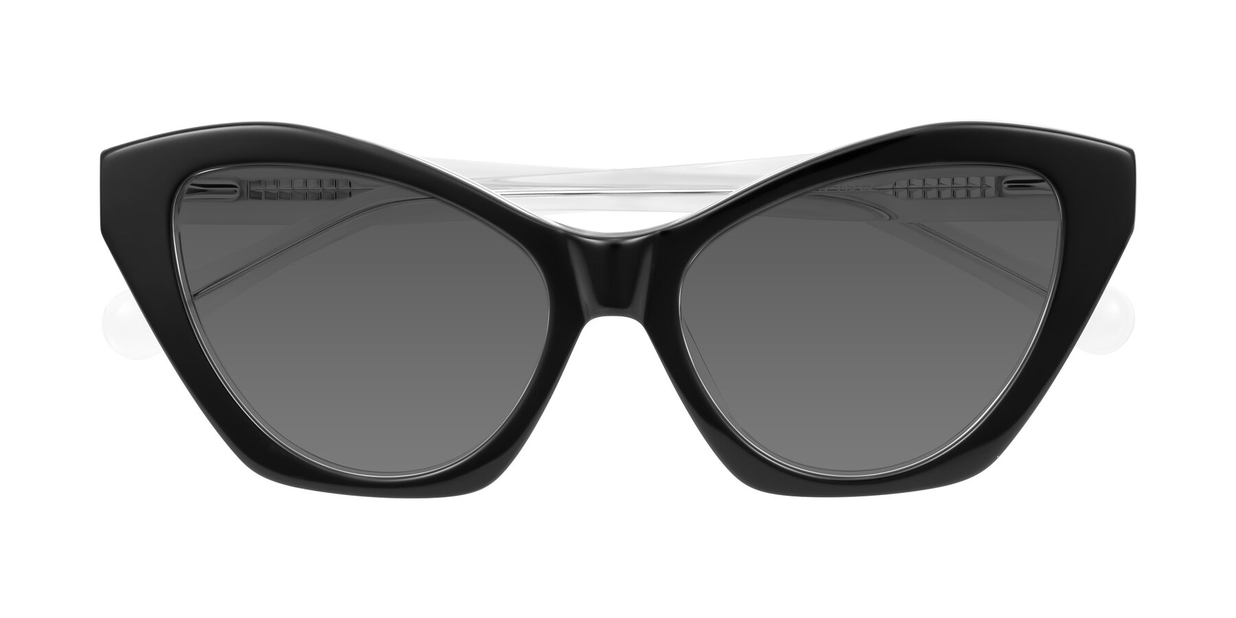 Folded Front of Limerick in Black/Clear with Medium Gray Tinted Lenses
