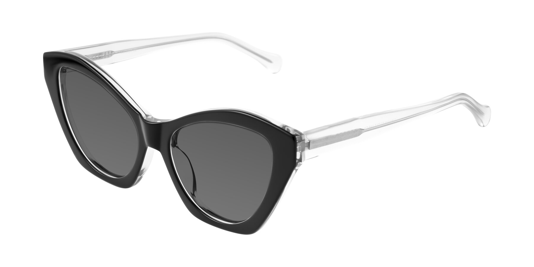 Angle of Limerick in Black/Clear with Medium Gray Tinted Lenses