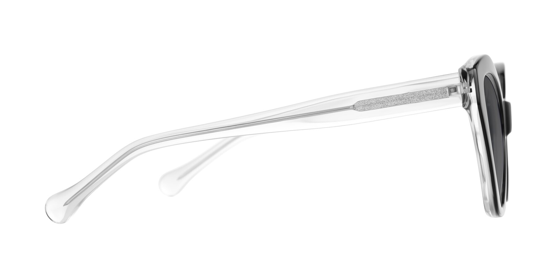 Side of Limerick in Black/Clear with Medium Gray Tinted Lenses