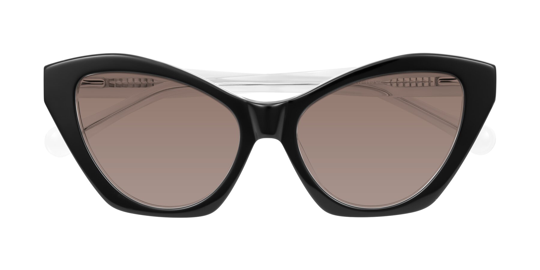 Folded Front of Limerick in Black/Clear with Medium Brown Tinted Lenses