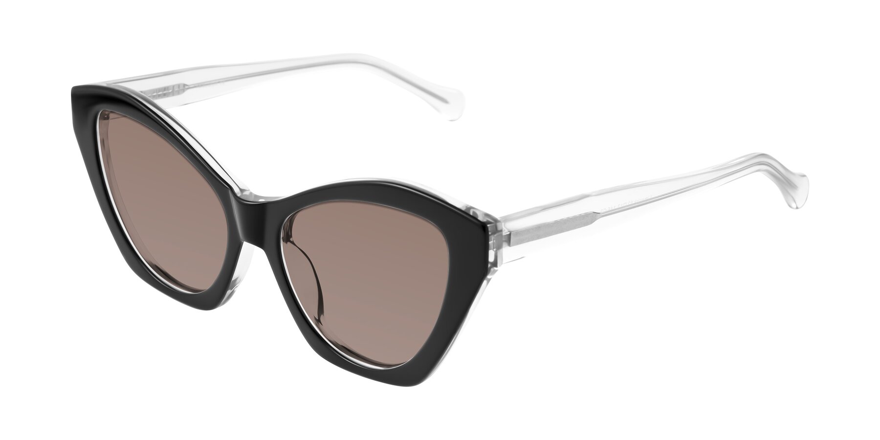 Angle of Limerick in Black/Clear with Medium Brown Tinted Lenses