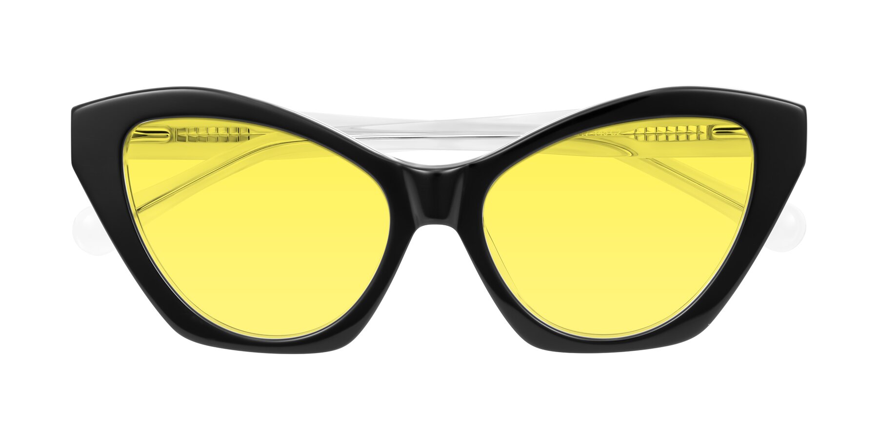 Folded Front of Limerick in Black/Clear with Medium Yellow Tinted Lenses