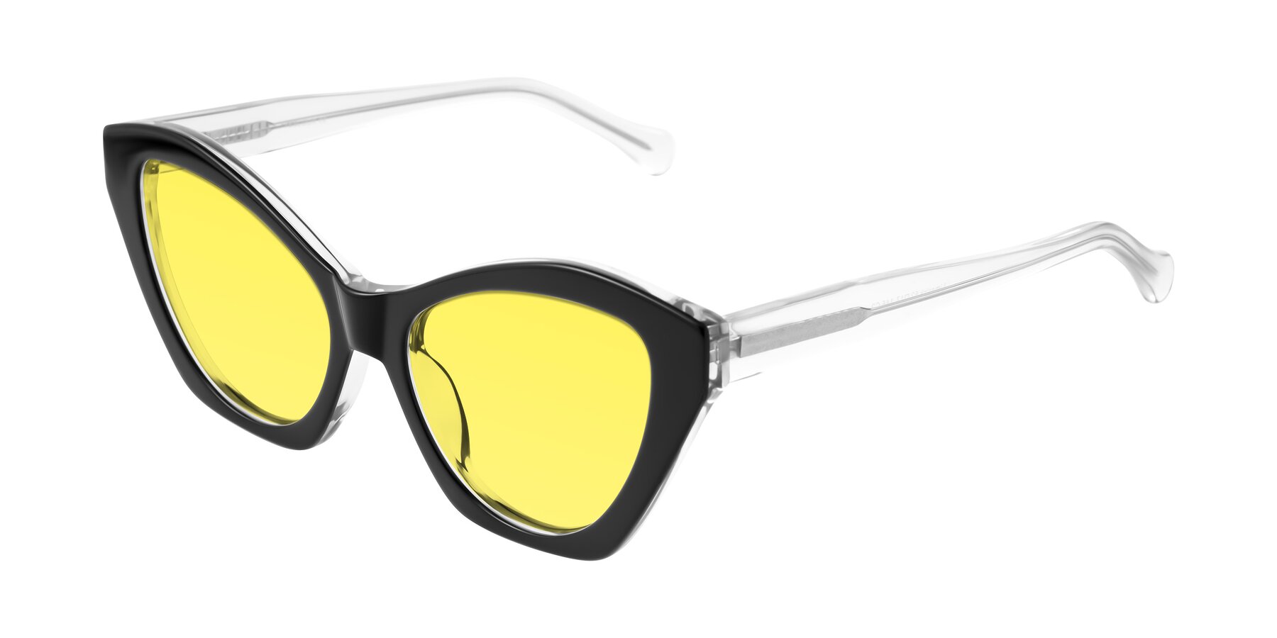 Angle of Limerick in Black/Clear with Medium Yellow Tinted Lenses