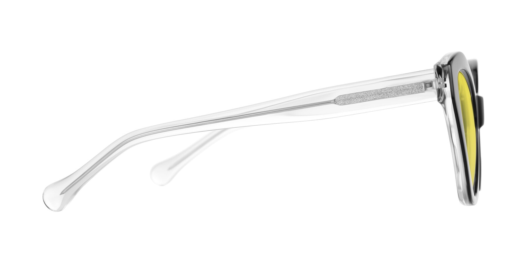Side of Limerick in Black/Clear with Medium Yellow Tinted Lenses