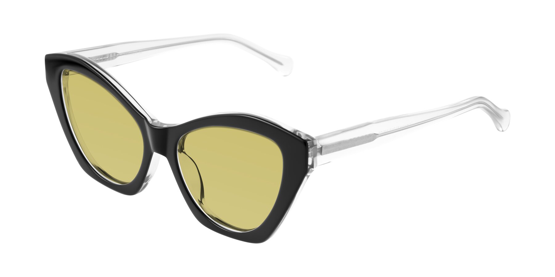 Angle of Limerick in Black/Clear with Medium Champagne Tinted Lenses