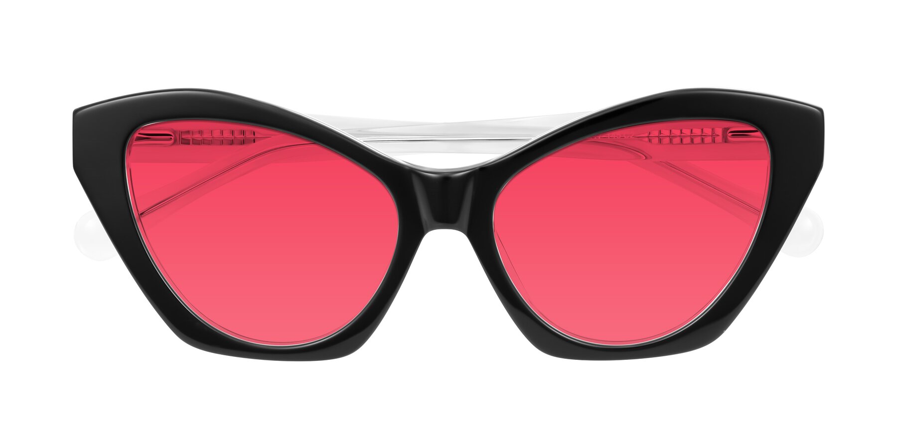Folded Front of Limerick in Black/Clear with Red Tinted Lenses