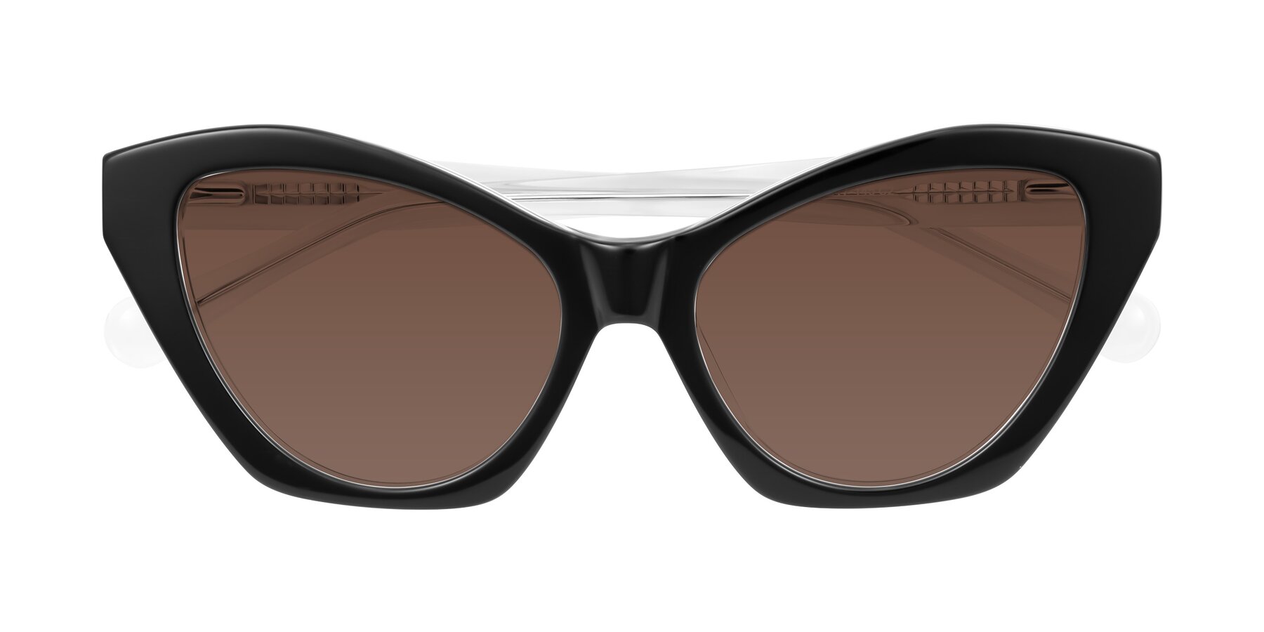Folded Front of Limerick in Black/Clear with Brown Tinted Lenses
