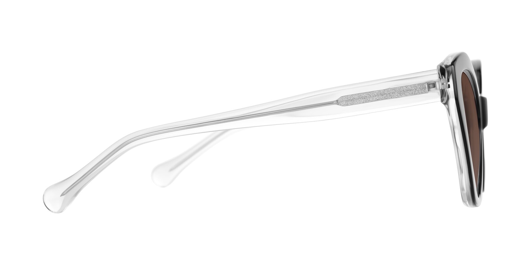 Side of Limerick in Black/Clear with Brown Tinted Lenses