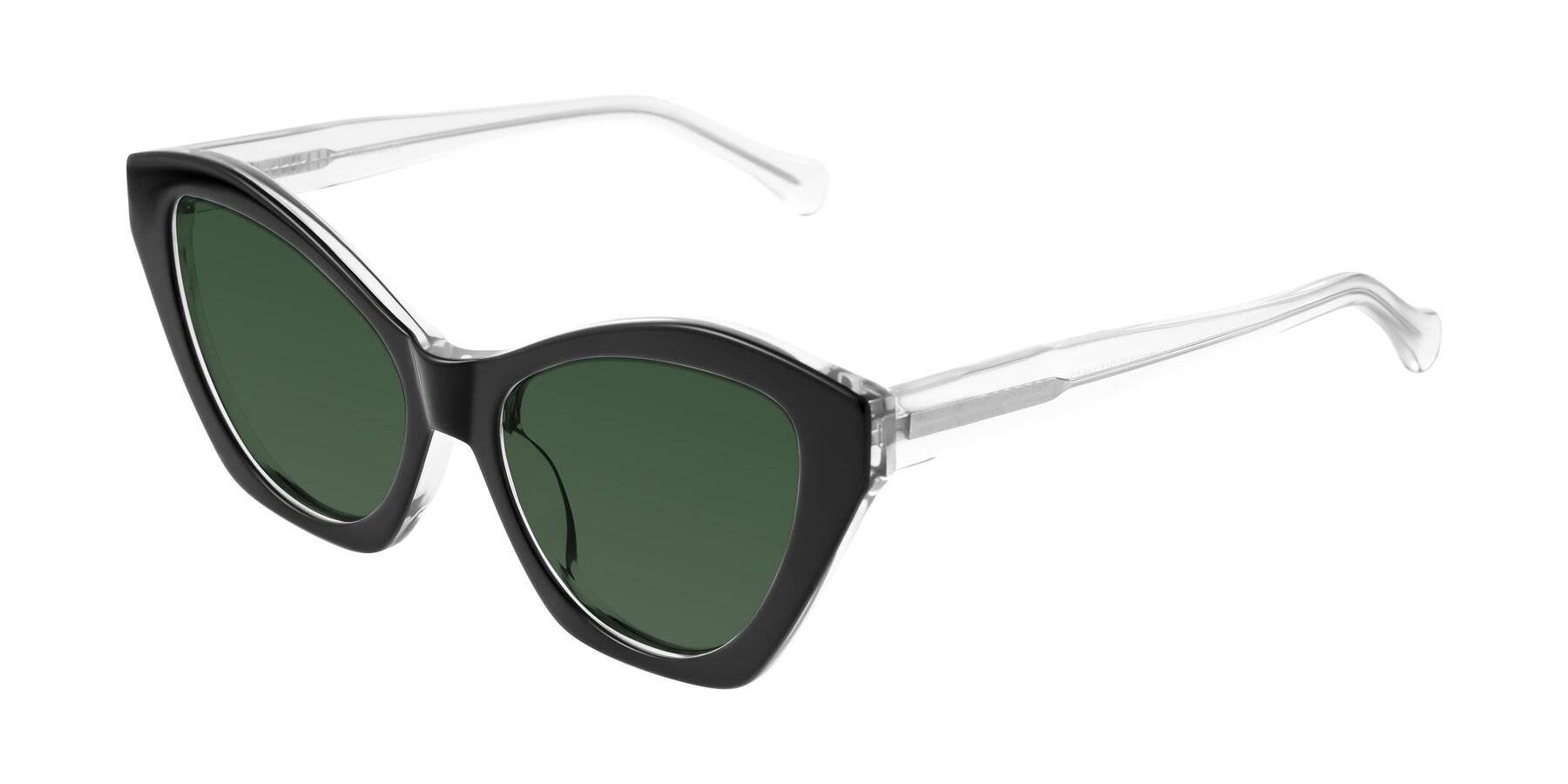 Angle of Limerick in Black/Clear with Green Tinted Lenses