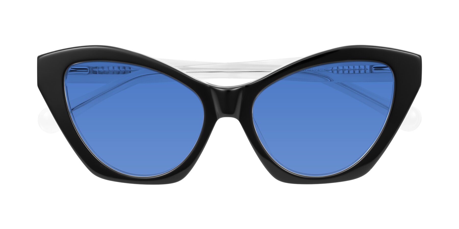 Folded Front of Limerick in Black/Clear with Blue Tinted Lenses