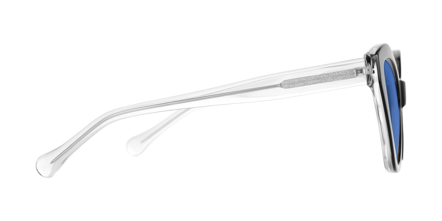 Side of Limerick in Black/Clear with Blue Tinted Lenses