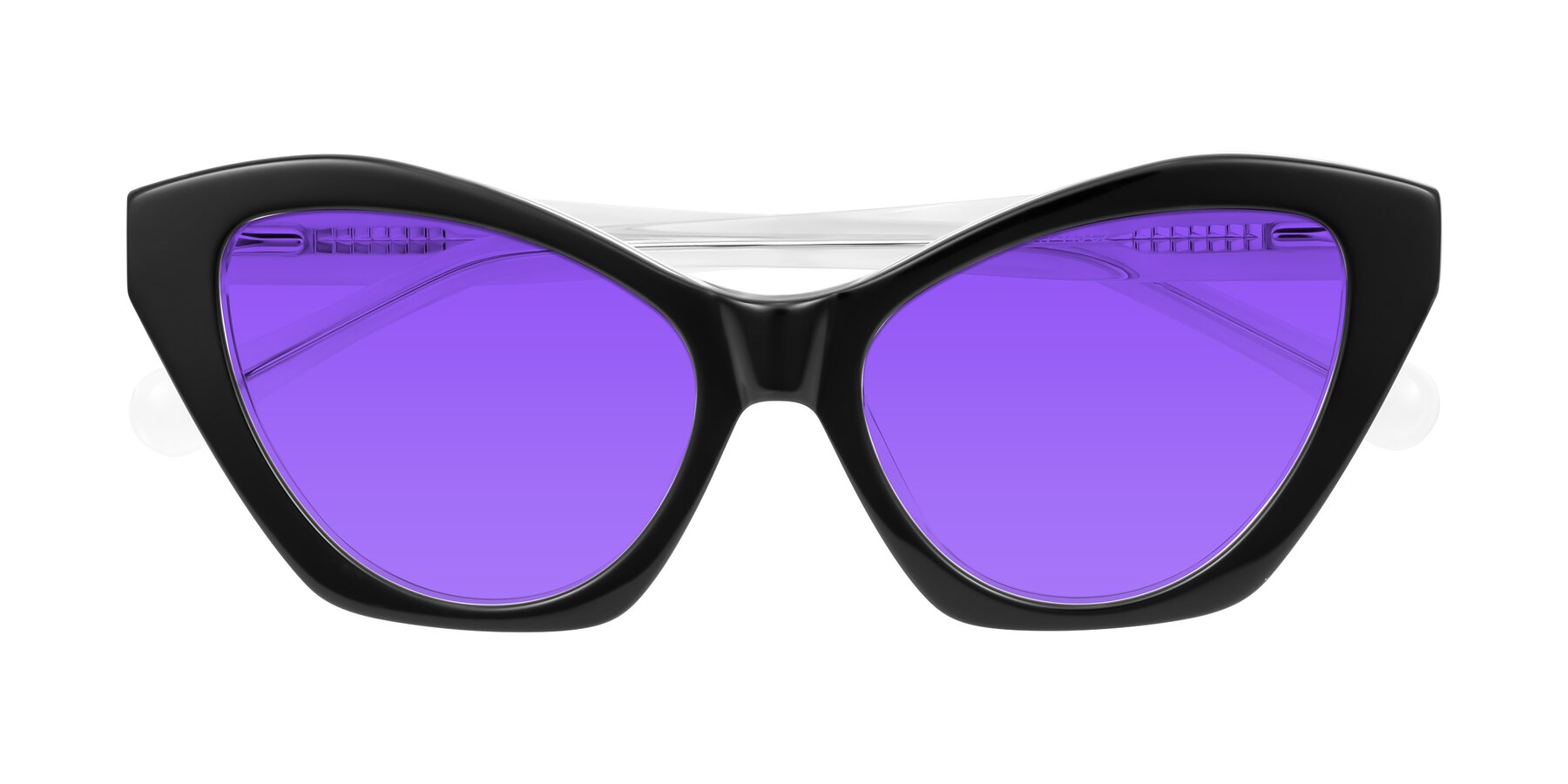 Folded Front of Limerick in Black/Clear with Purple Tinted Lenses