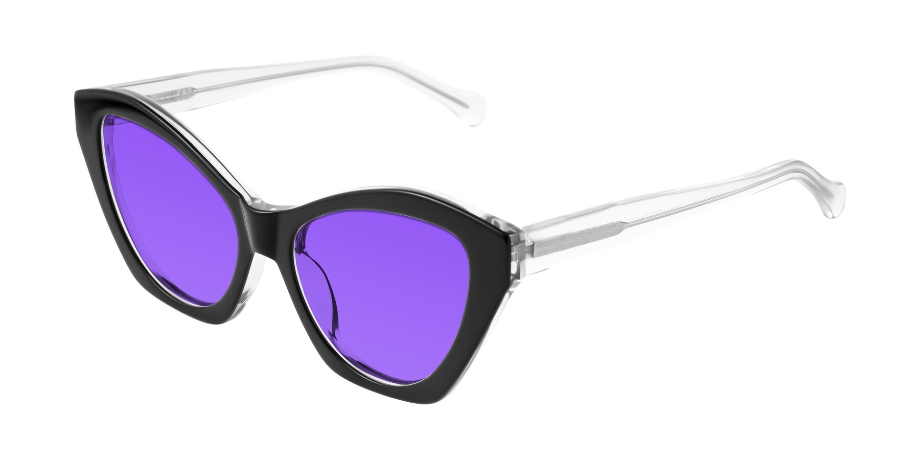 Angle of Limerick in Black/Clear with Purple Tinted Lenses