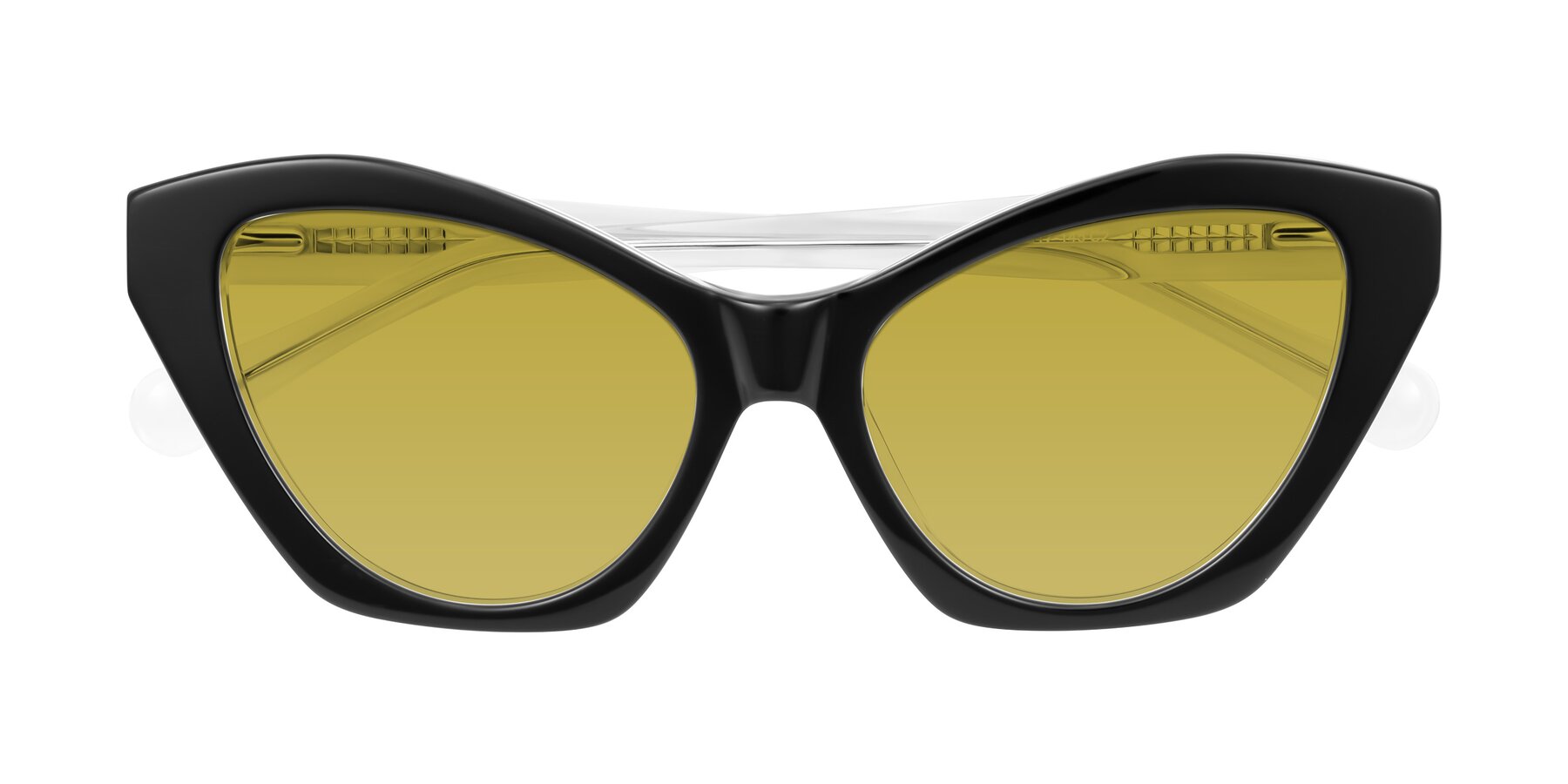 Folded Front of Limerick in Black/Clear with Champagne Tinted Lenses