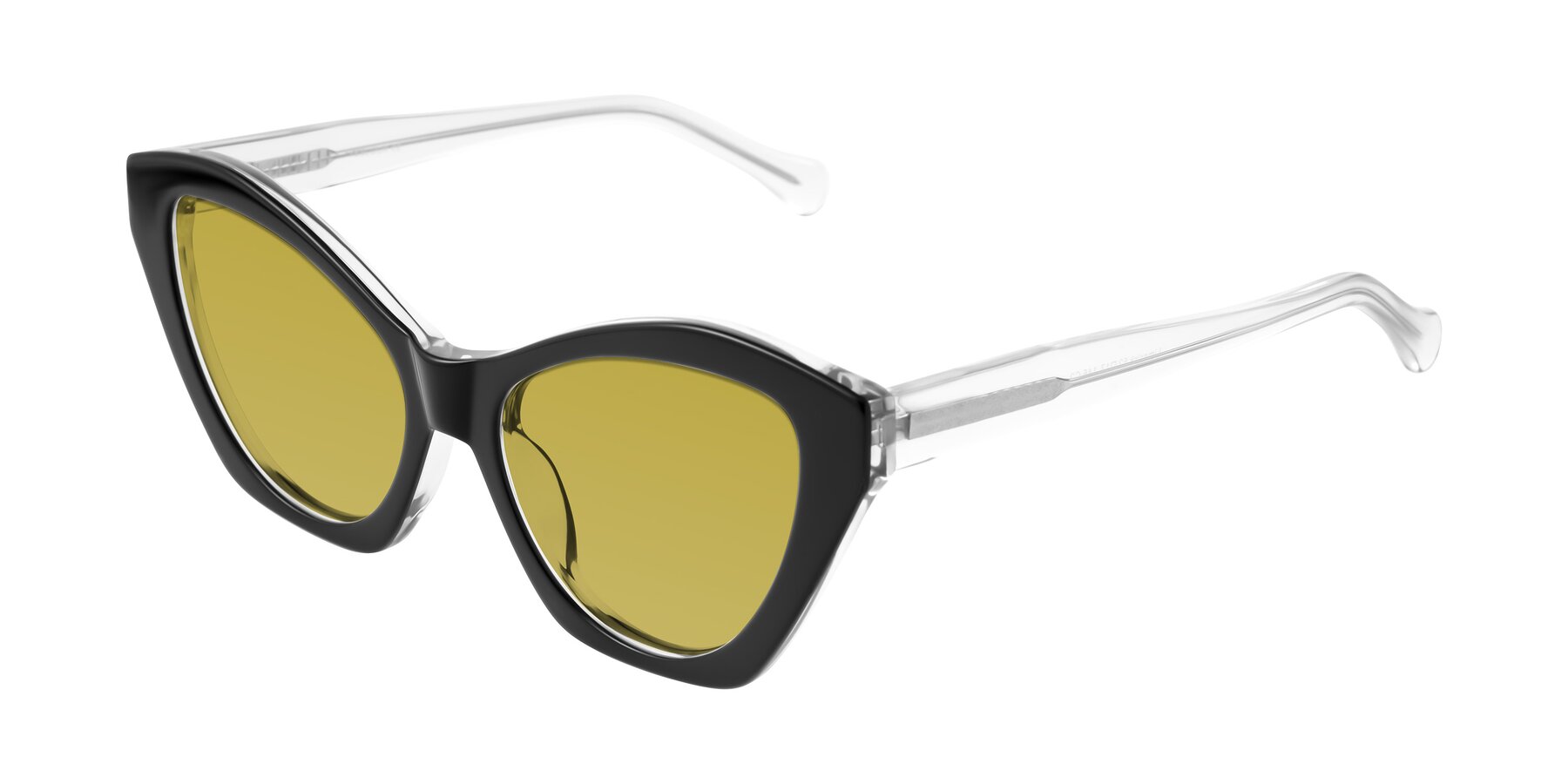 Angle of Limerick in Black/Clear with Champagne Tinted Lenses