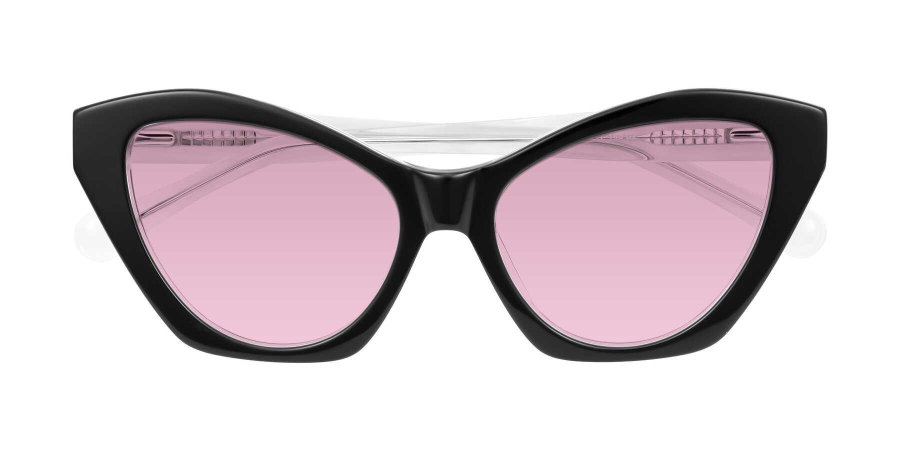 Folded Front of Limerick in Black/Clear with Light Wine Tinted Lenses