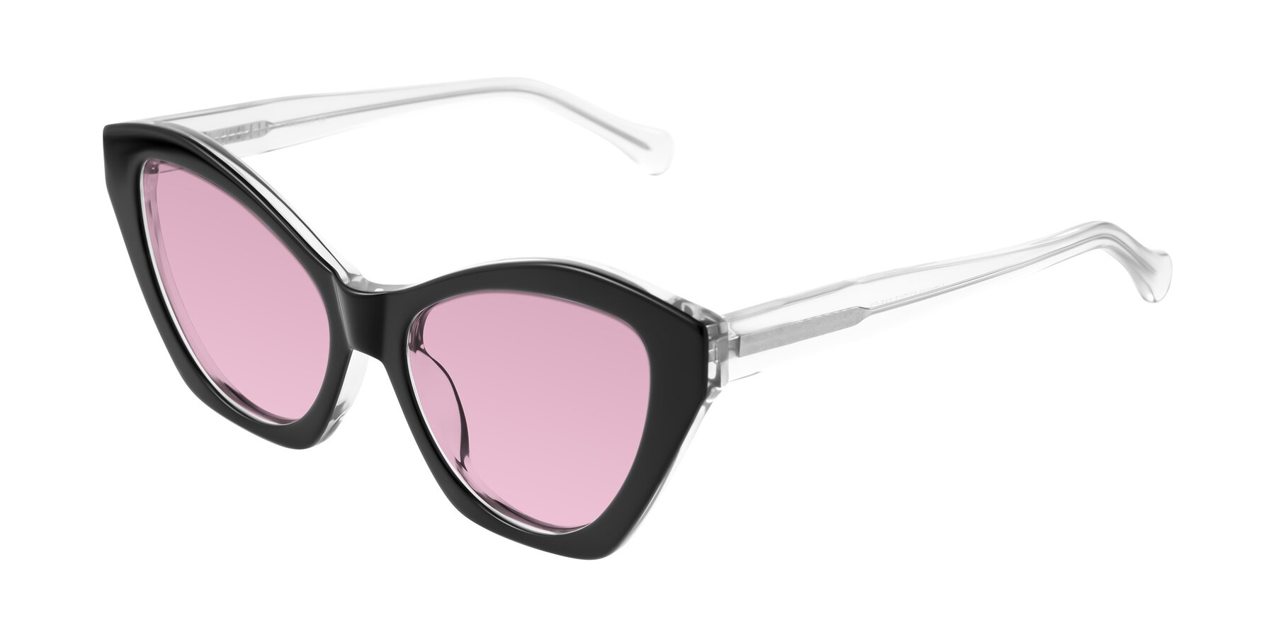 Angle of Limerick in Black/Clear with Light Wine Tinted Lenses