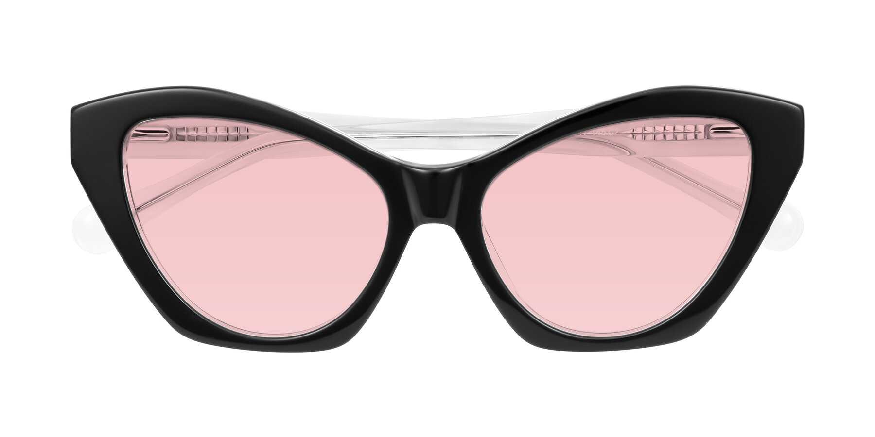 Folded Front of Limerick in Black/Clear with Light Garnet Tinted Lenses