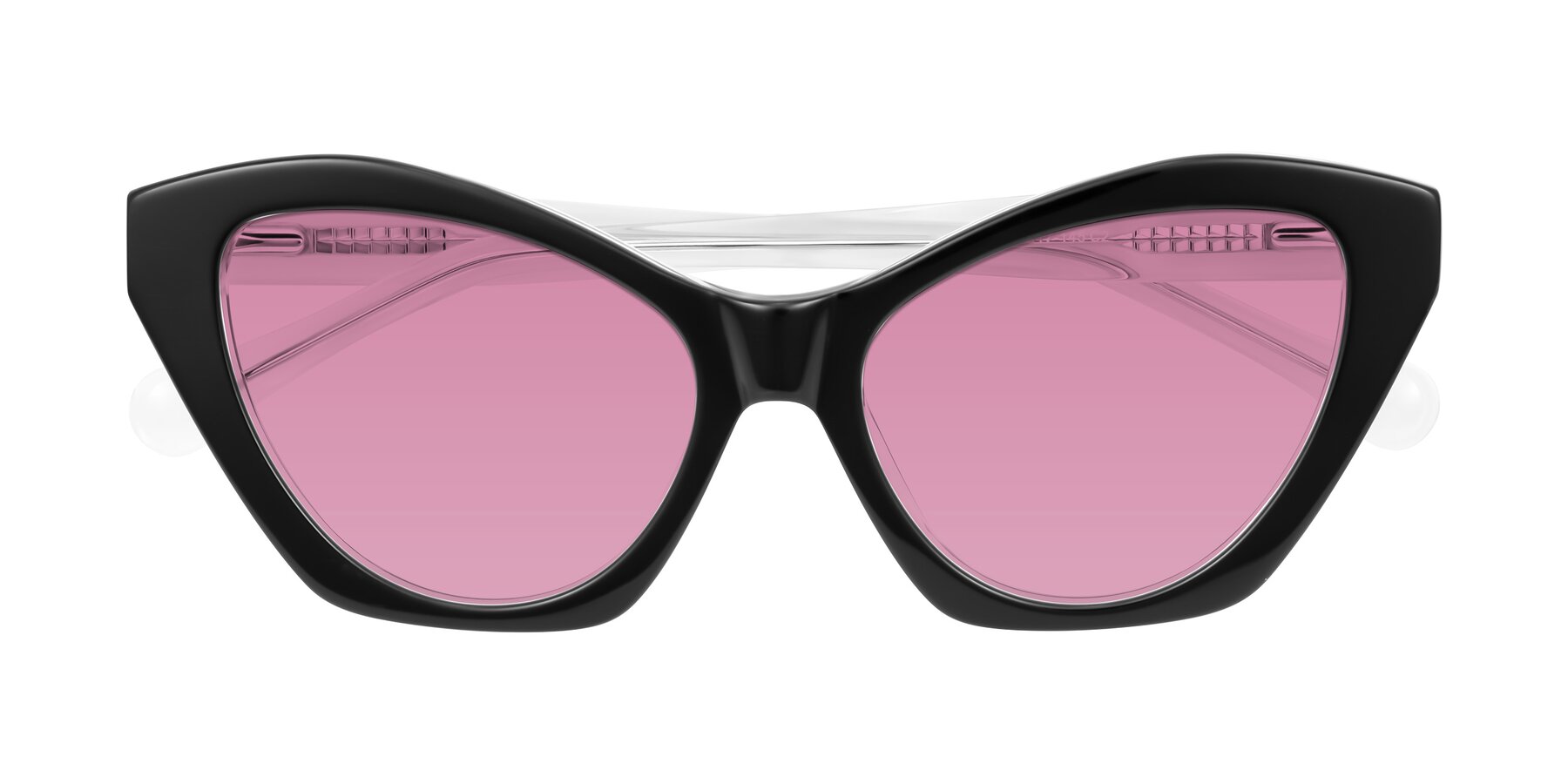 Folded Front of Limerick in Black/Clear with Medium Wine Tinted Lenses