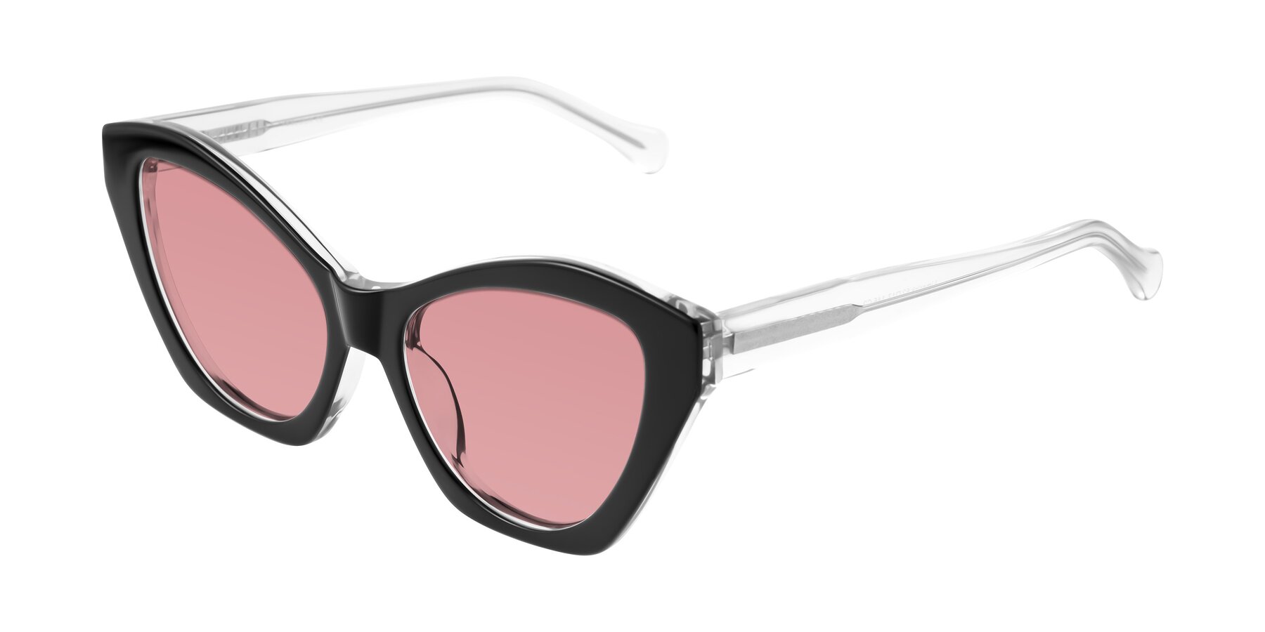Angle of Limerick in Black/Clear with Medium Garnet Tinted Lenses