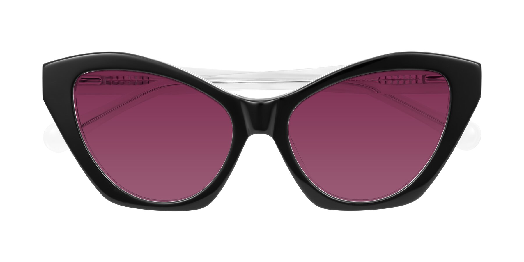 Folded Front of Limerick in Black/Clear with Wine Tinted Lenses