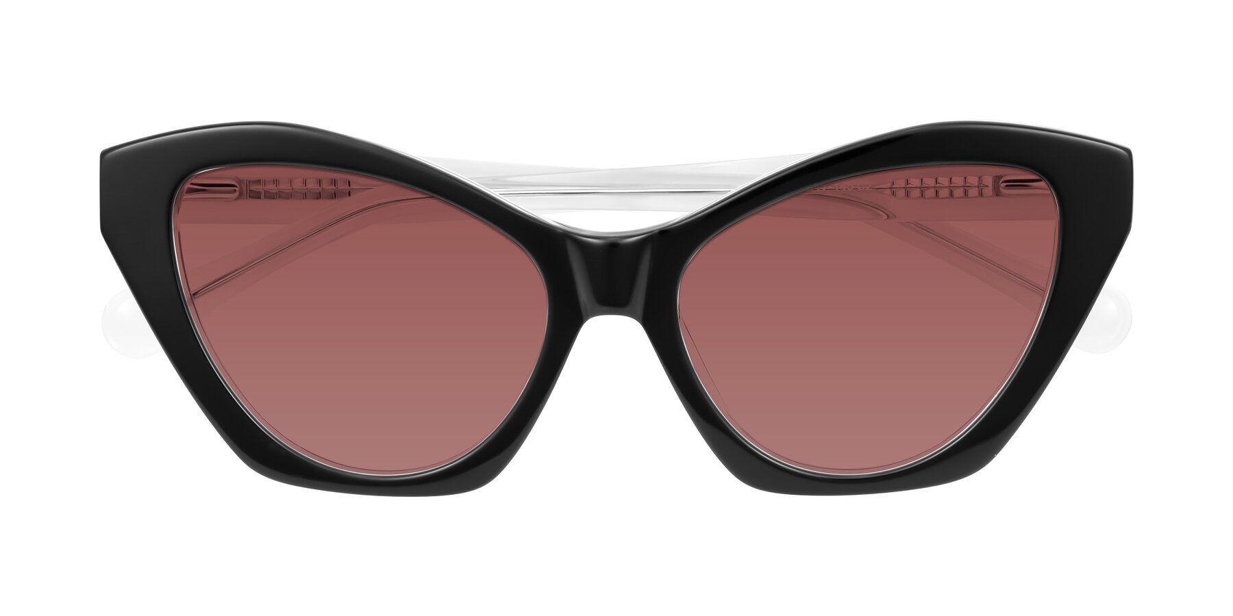 Folded Front of Limerick in Black/Clear with Garnet Tinted Lenses
