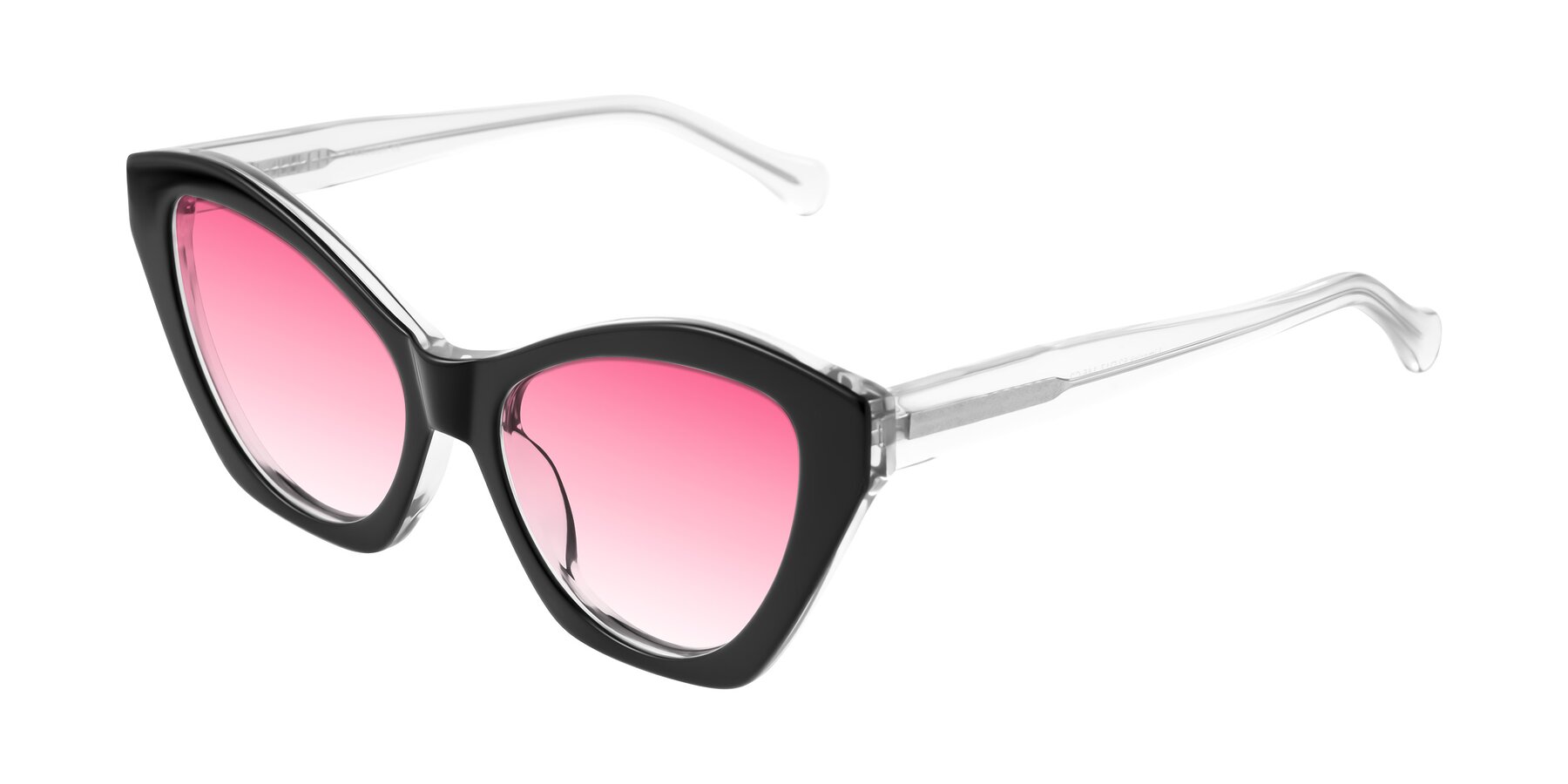 Angle of Limerick in Black/Clear with Pink Gradient Lenses