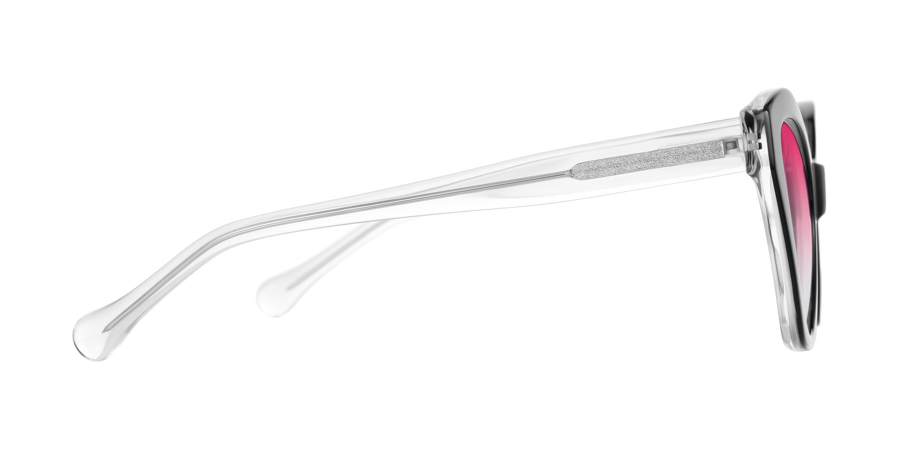 Side of Limerick in Black/Clear with Pink Gradient Lenses