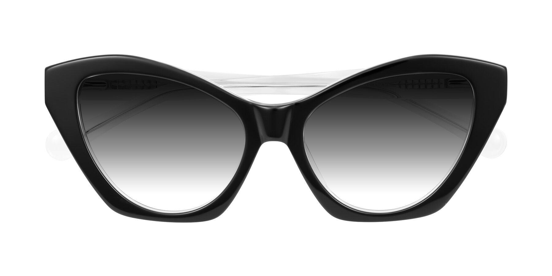 Folded Front of Limerick in Black/Clear with Gray Gradient Lenses