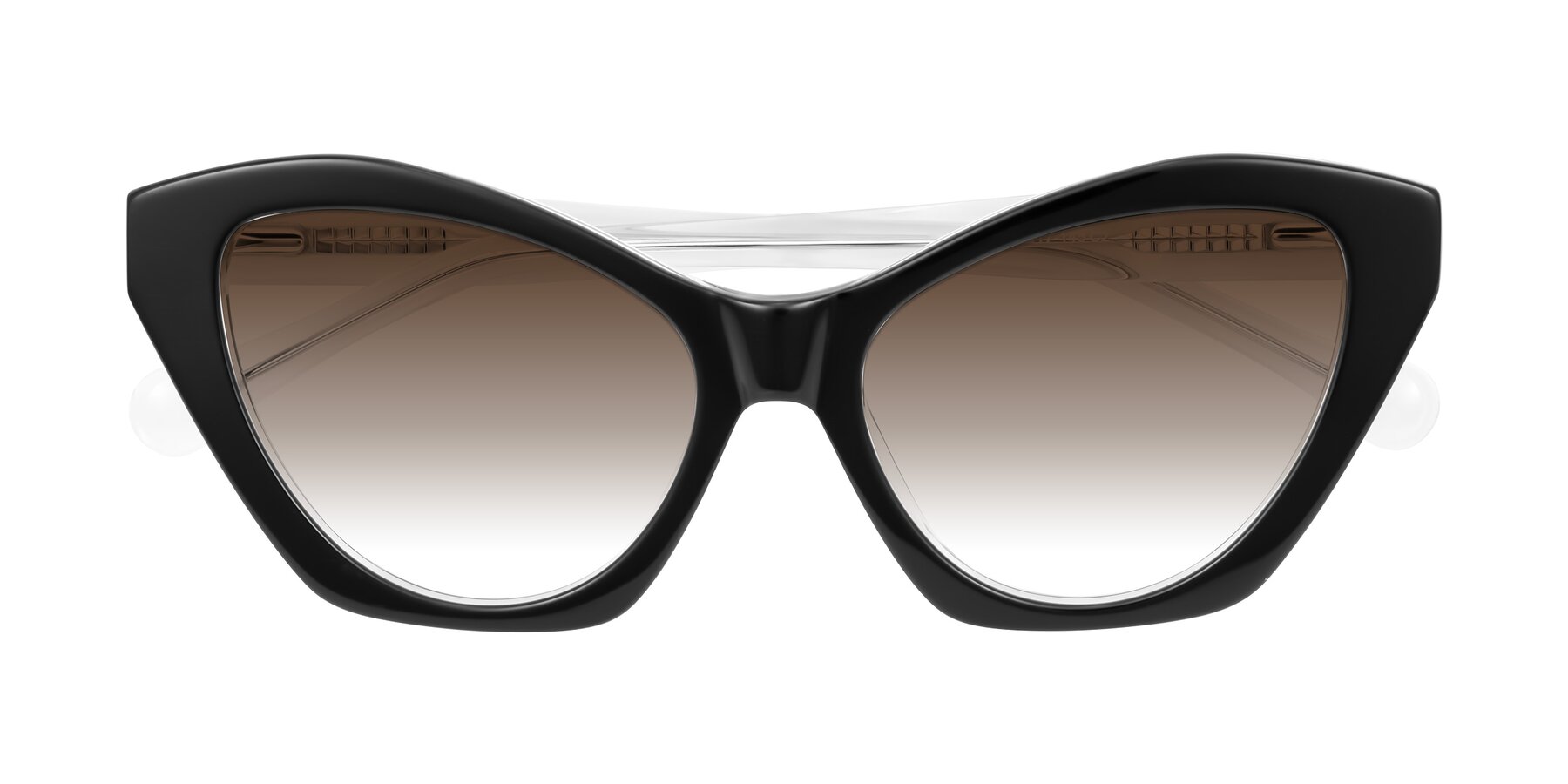 Folded Front of Limerick in Black/Clear with Brown Gradient Lenses