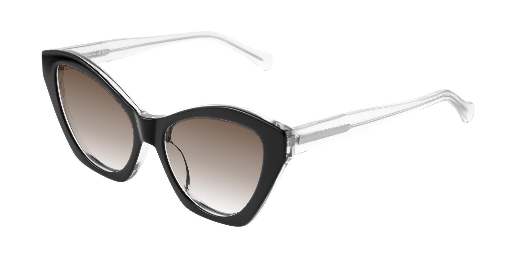Angle of Limerick in Black/Clear with Brown Gradient Lenses