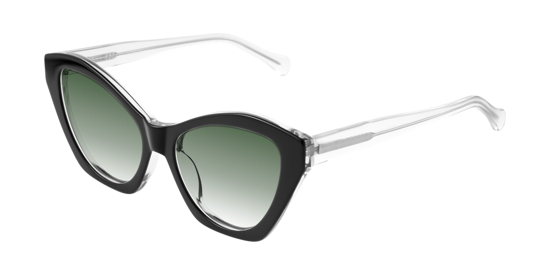 Angle of Limerick in Black/Clear with Green Gradient Lenses