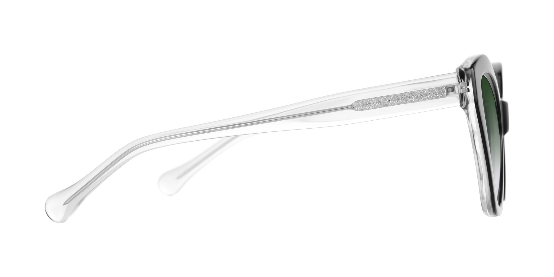 Side of Limerick in Black/Clear with Green Gradient Lenses