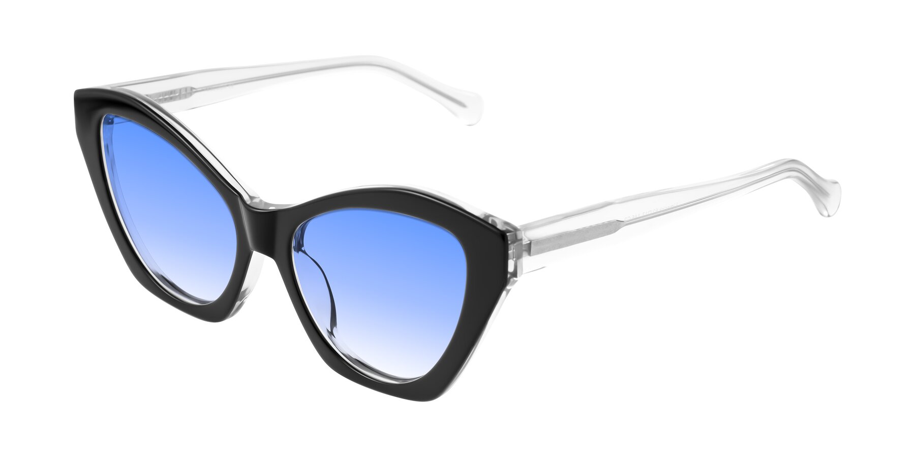 Angle of Limerick in Black/Clear with Blue Gradient Lenses