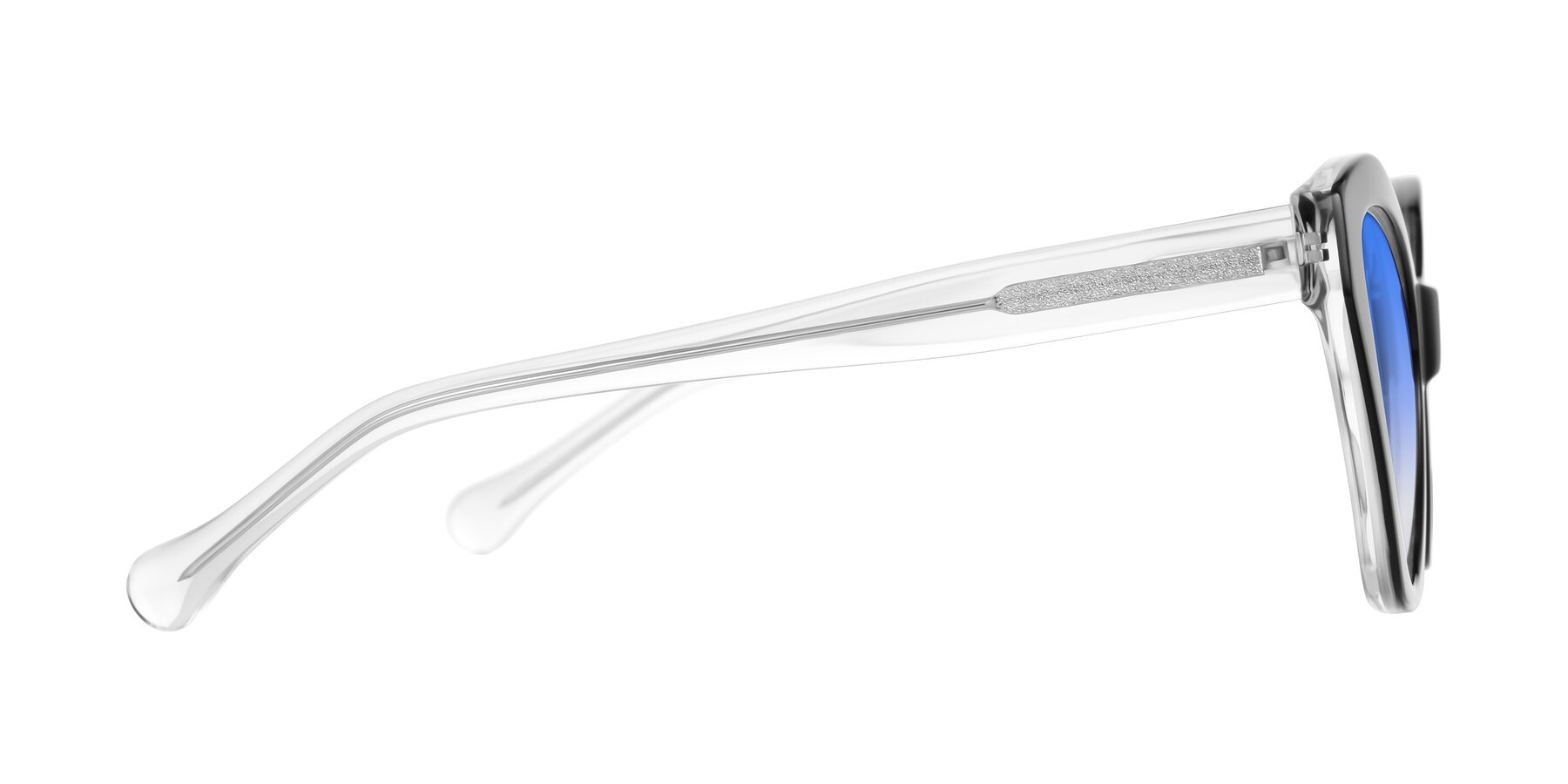 Side of Limerick in Black/Clear with Blue Gradient Lenses