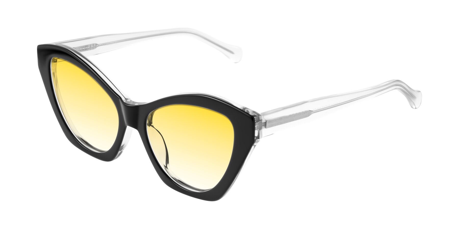 Angle of Limerick in Black/Clear with Yellow Gradient Lenses