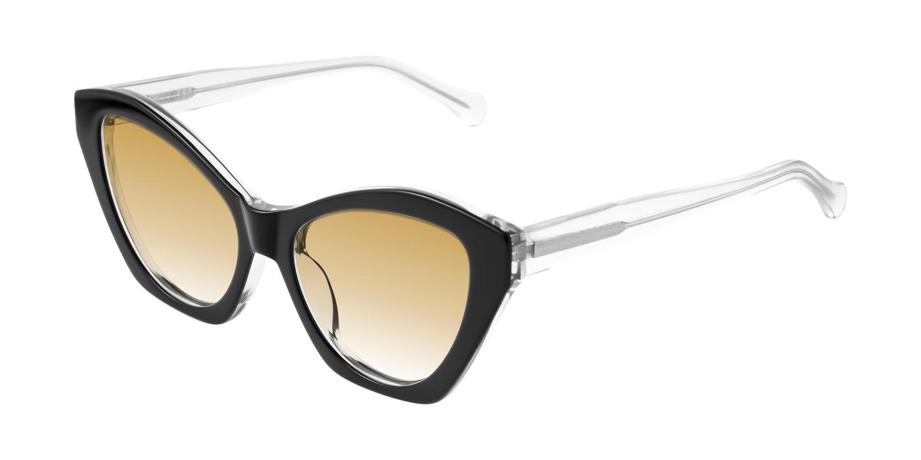 Angle of Limerick in Black/Clear with Champagne Gradient Lenses