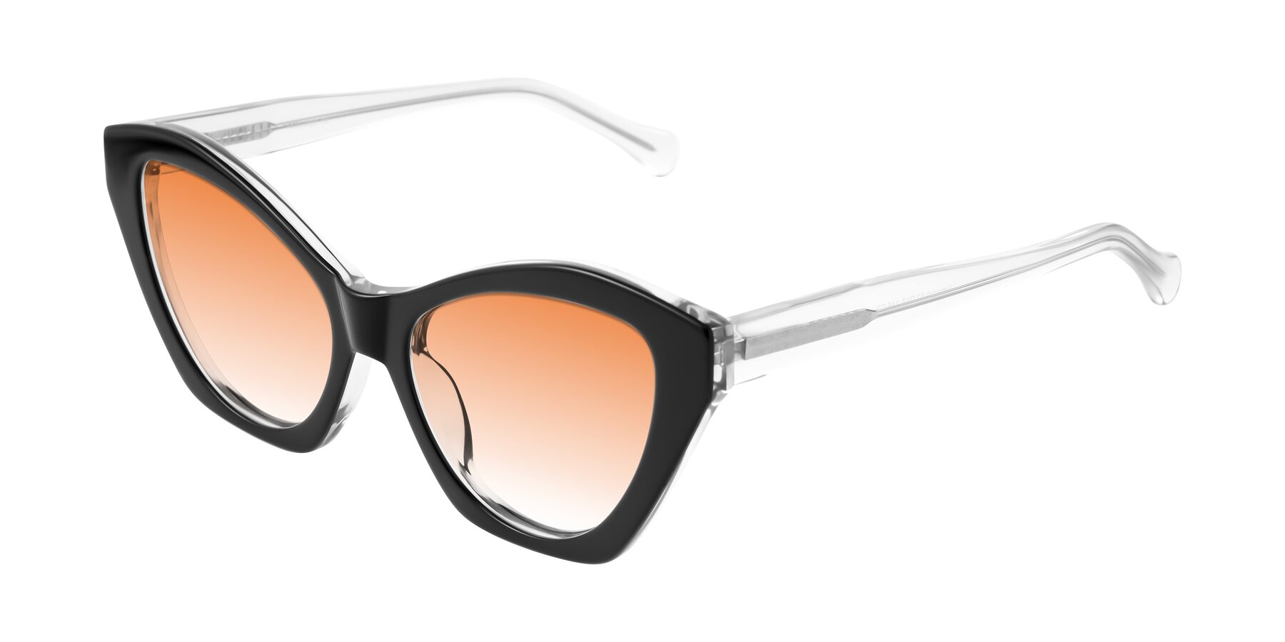 Angle of Limerick in Black/Clear with Orange Gradient Lenses