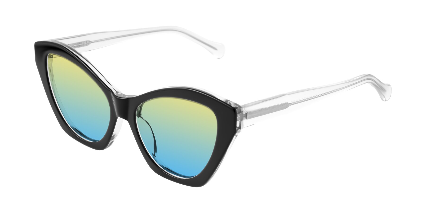 Angle of Limerick in Black/Clear with Yellow / Blue Gradient Lenses