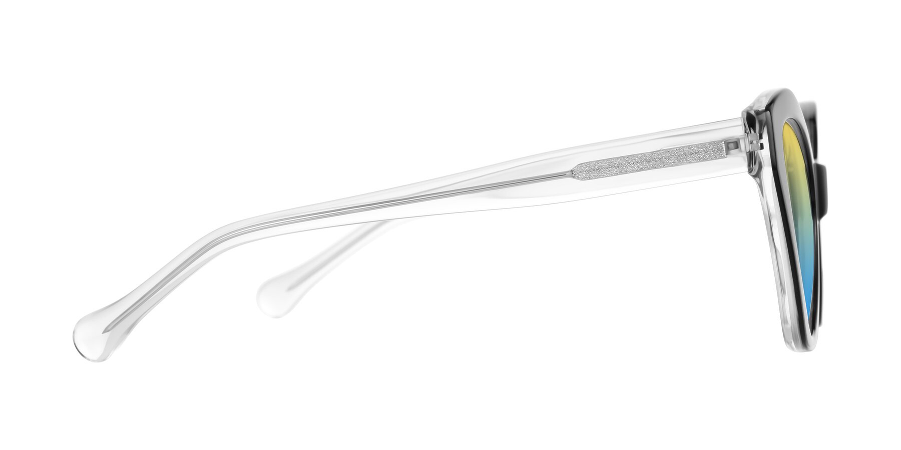 Side of Limerick in Black/Clear with Yellow / Blue Gradient Lenses