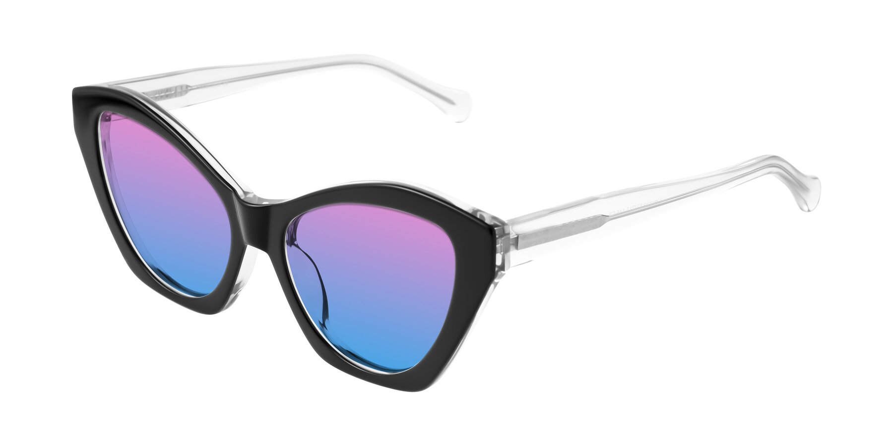 Angle of Limerick in Black/Clear with Pink / Blue Gradient Lenses