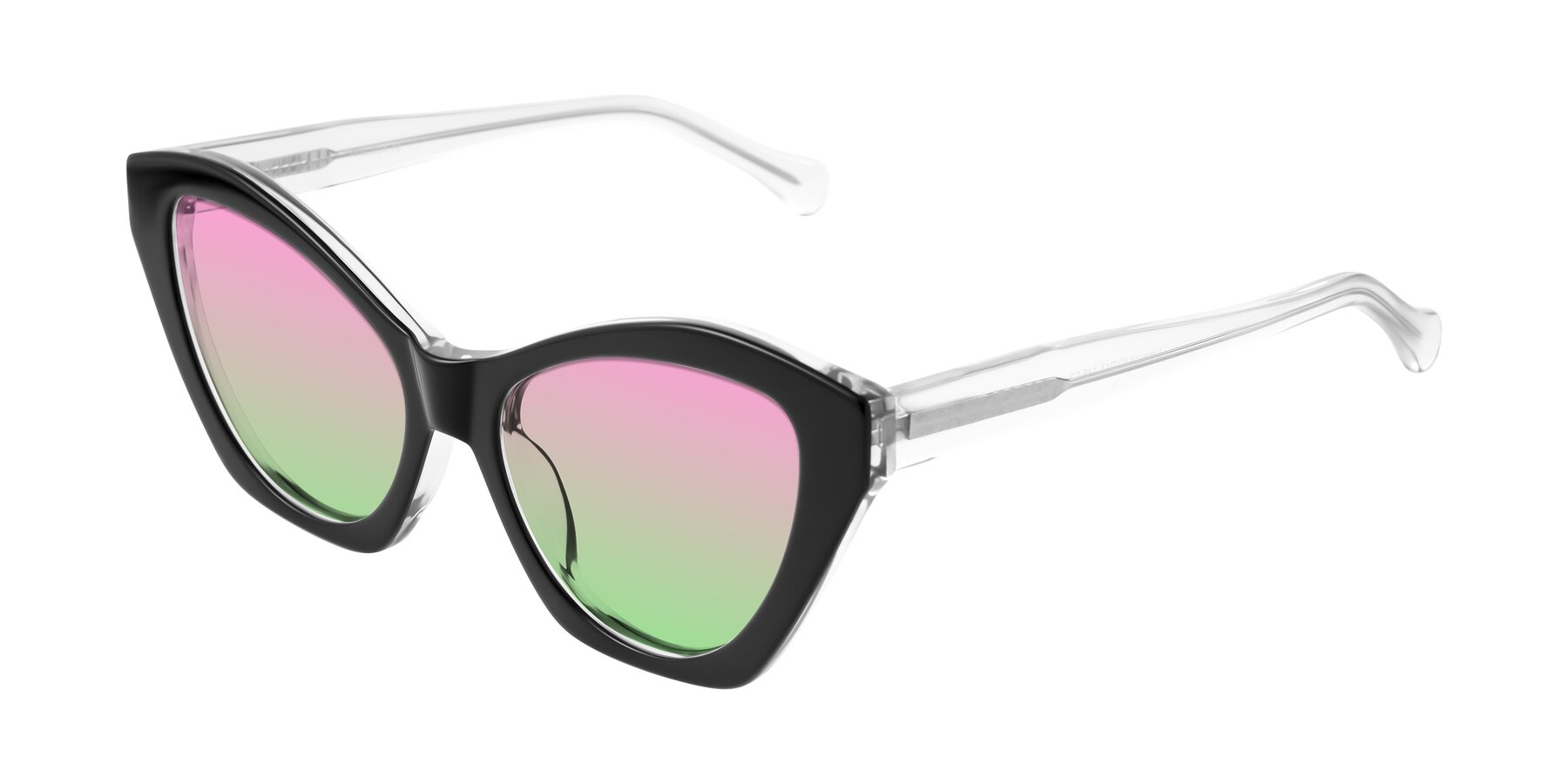 Angle of Limerick in Black/Clear with Pink / Green Gradient Lenses