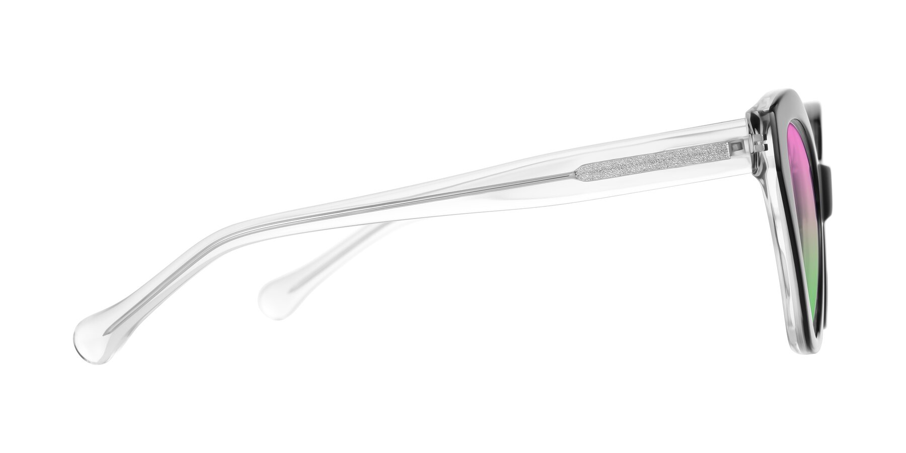 Side of Limerick in Black/Clear with Pink / Green Gradient Lenses