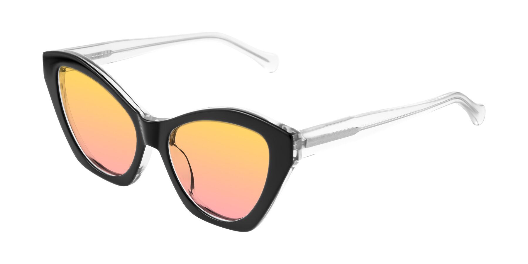 Angle of Limerick in Black/Clear with Yellow / Pink Gradient Lenses