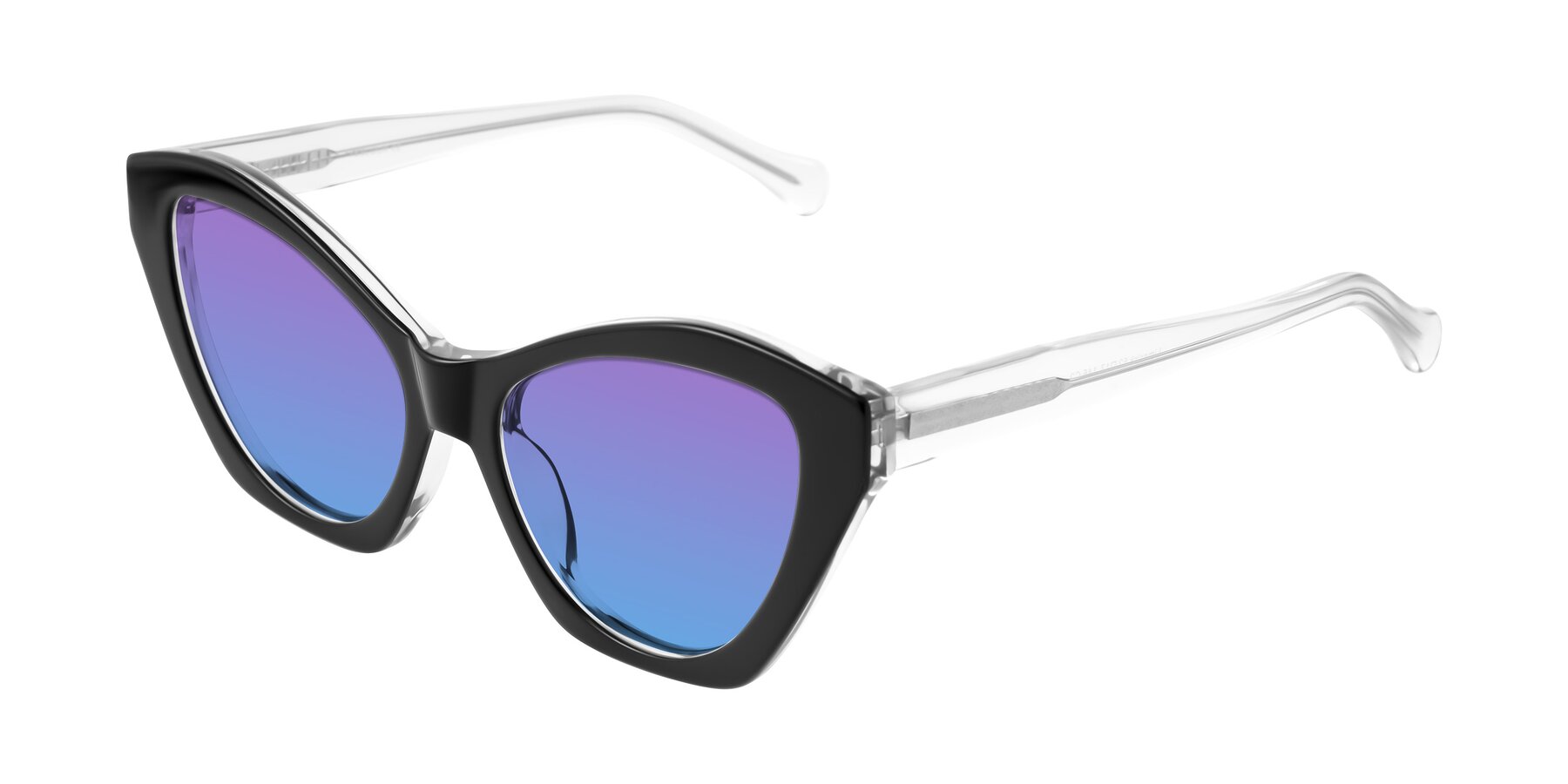 Angle of Limerick in Black/Clear with Purple / Blue Gradient Lenses