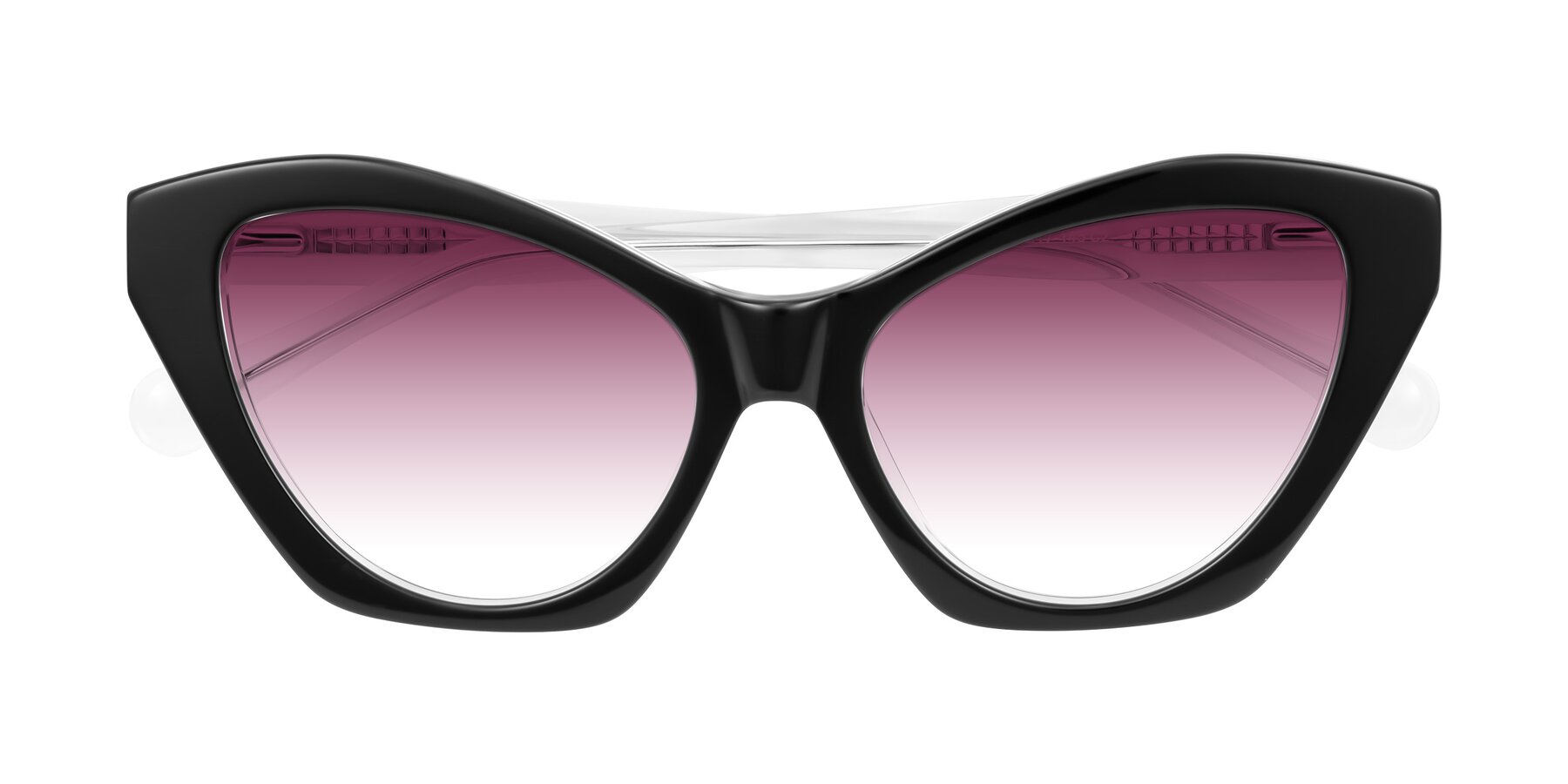 Folded Front of Limerick in Black/Clear with Wine Gradient Lenses