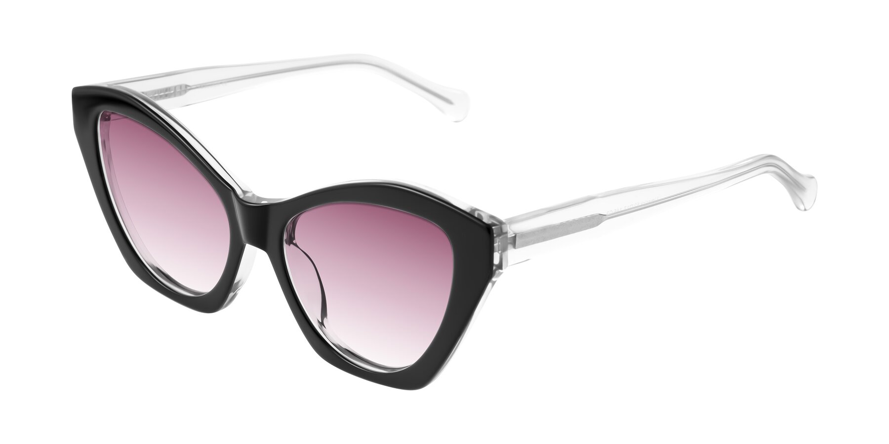 Angle of Limerick in Black/Clear with Wine Gradient Lenses
